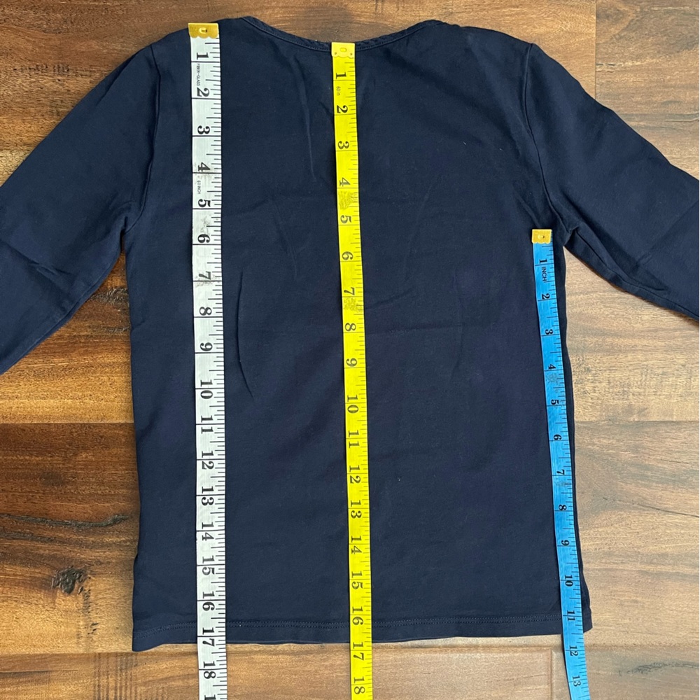 H&M Navy Blue Long Sleeve Girl Blouse- Top- T-Shirt - Picture 9 of 9